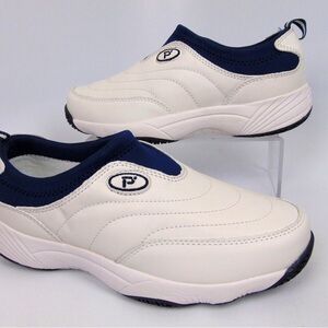Like New Propet White and Blue Slip-On Walkers W3851
